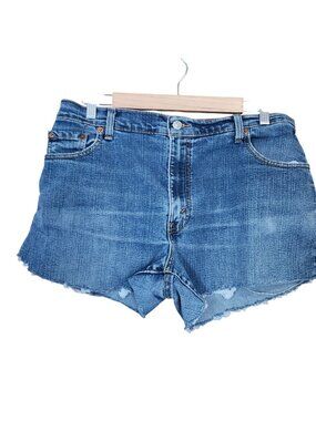 Levis Classic Relaxed Denim Jean Cut Off Shorts Womens Size 14